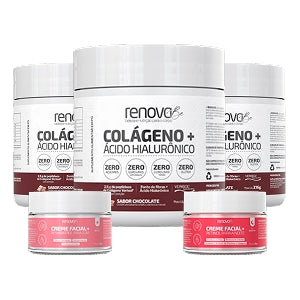 3x Colágeno + 2 Cremes Faciais Cuidados para saúde e beleza