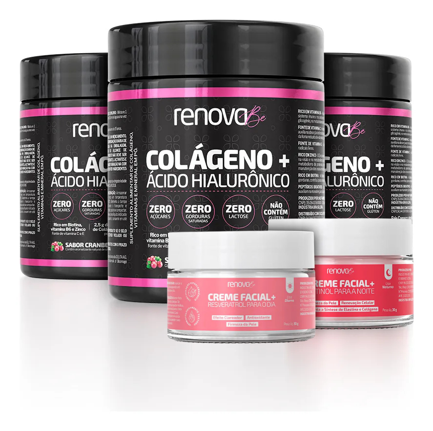 3 Colágenos + 2 Cremes Faciais Cuidados para saúde e beleza Grátis