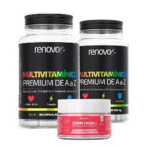 2 Multivitamínicos + 1 Creme Retinol 22 vitaminas e minerais de A a Z