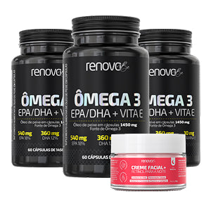 3 Ômega 3 + 1 Creme Retinol Perfeito para sua saúde